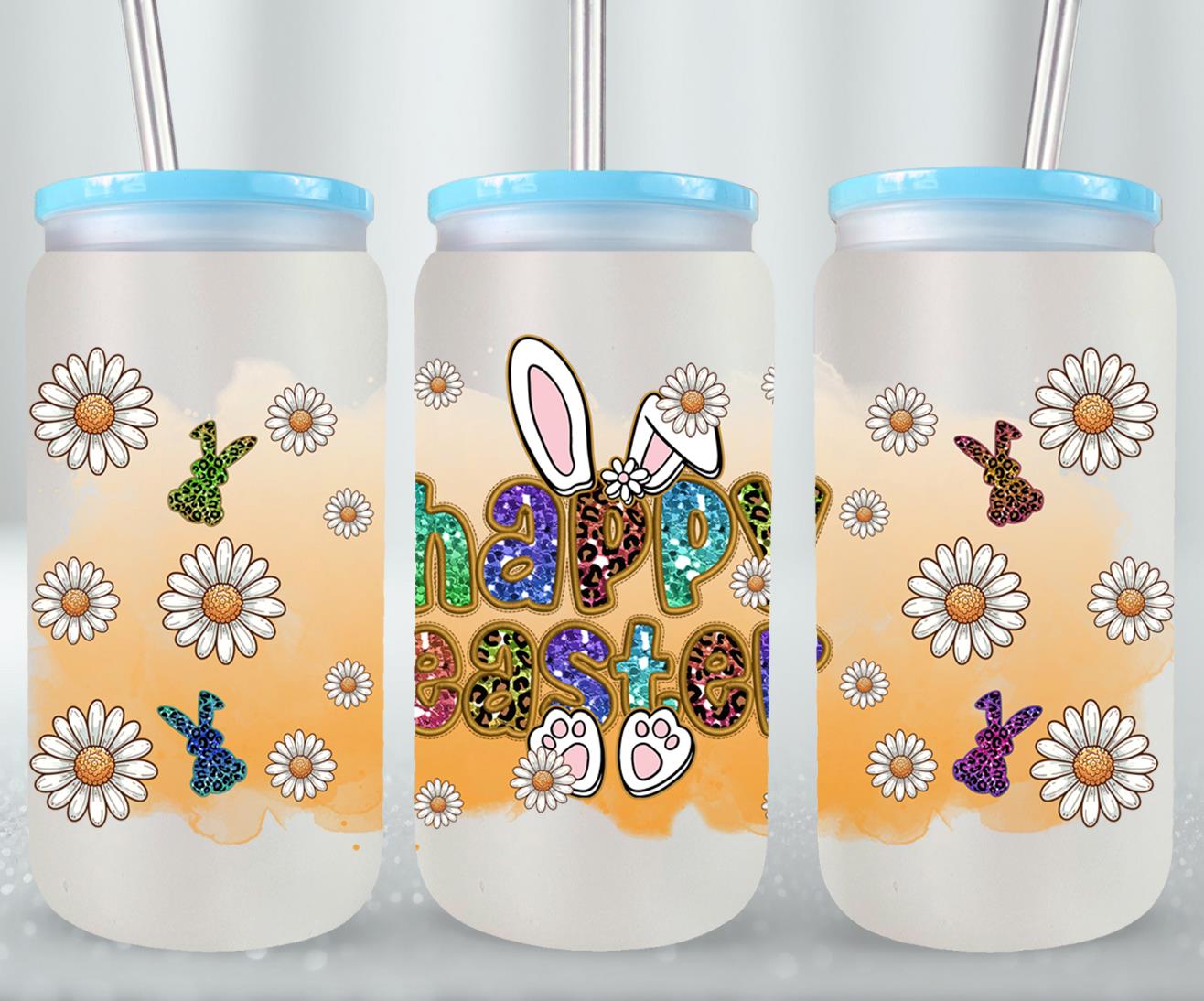 Happy Easter-10358 - glass can