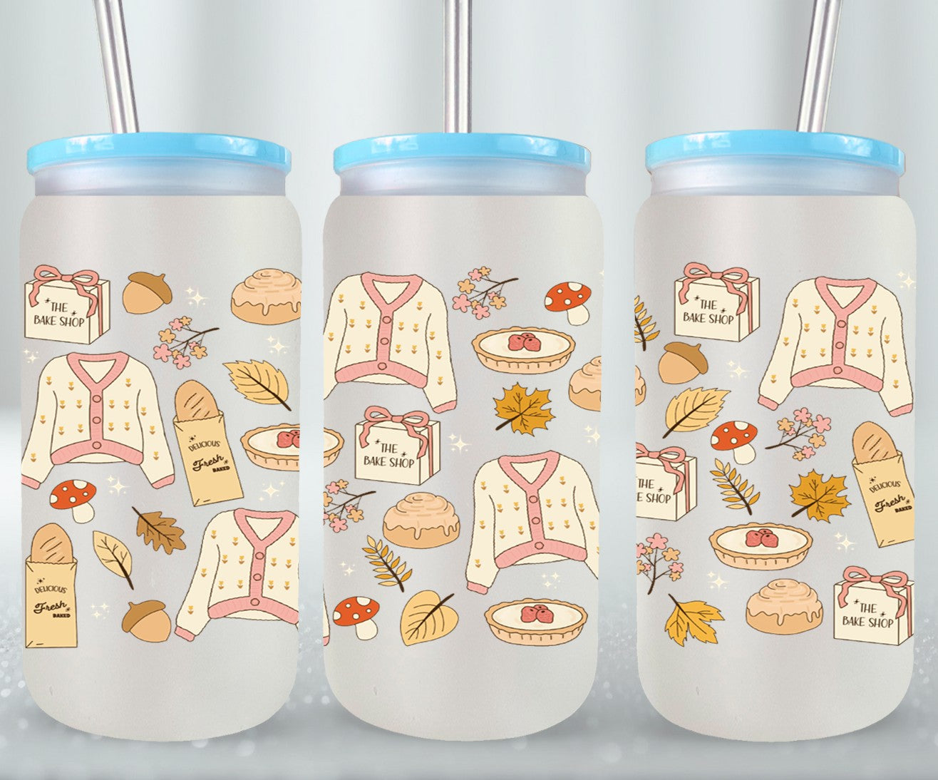 Girly Autumn - glass can