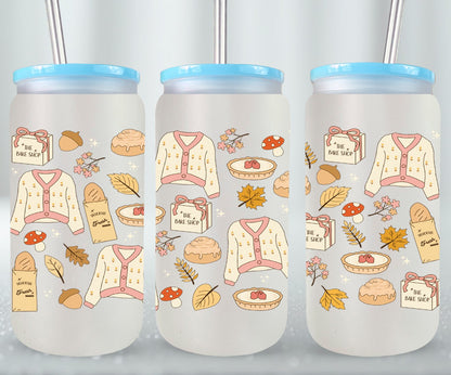 Girly Autumn - glass can