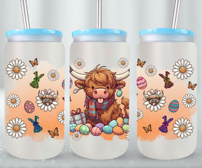 Highland Cow Easter-10374 - glass can