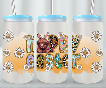 Highland Cow Easter-10394 - glass can