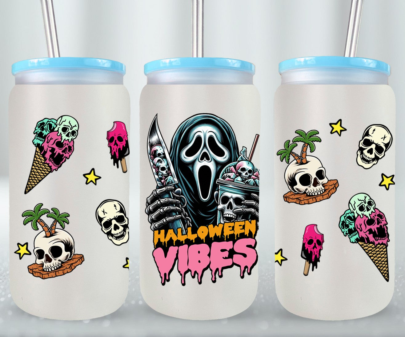 Halloween Vibes - glass can