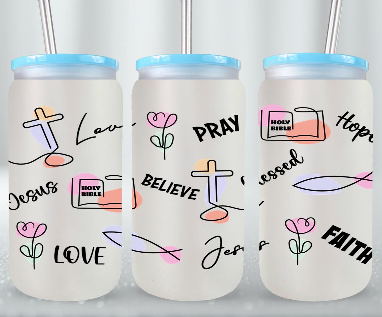 Jesus Love-10212 - glass can