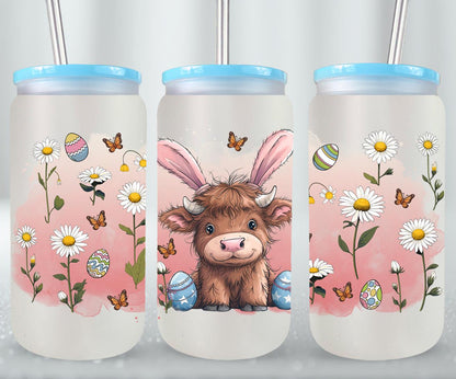 Highland Cow Easter-10368 - glass can