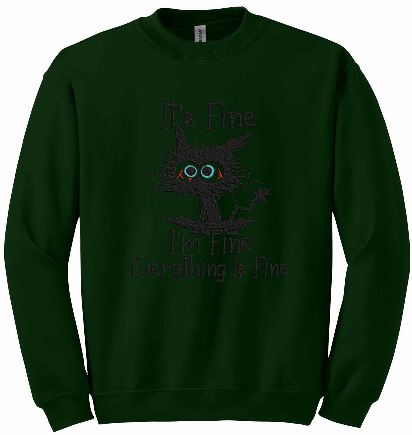 Embroidered I'm Fine-10774 - sweatshirt