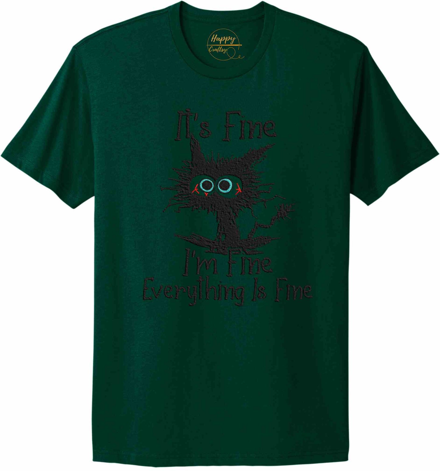 Embroidered I'm Fine-10774 - t-shirt