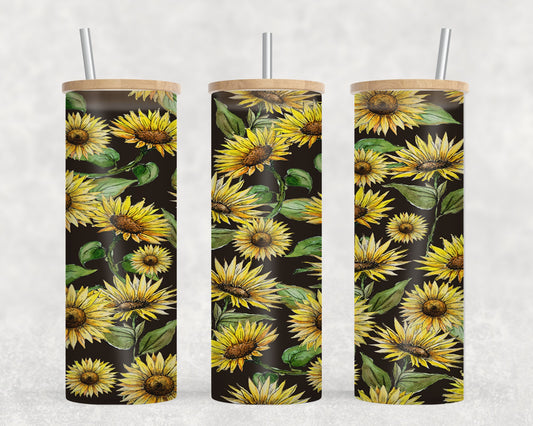 Sunflowers - glass can