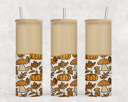 Fall Pumpkin Tan-10571 - glass can