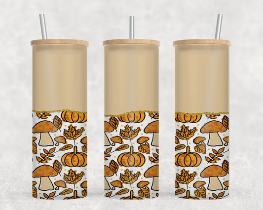 Fall Pumpkin Tan-10571 - glass can