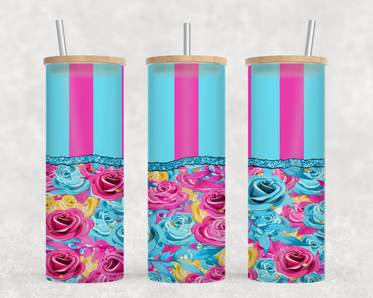 Flower Stripe-10581 - glass can