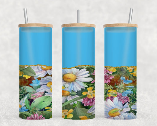 Blue Daisy-10564 - glass can