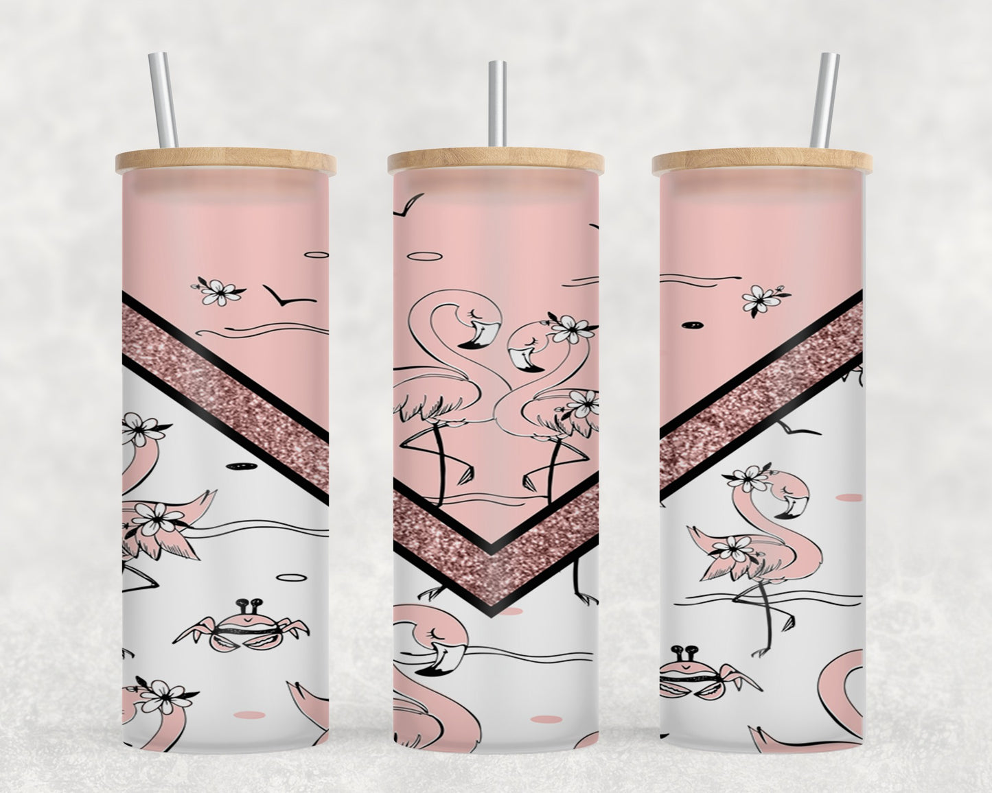 Vee Flamingo-10619 - glass can