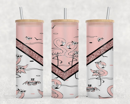 Vee Flamingo-10619 - glass can