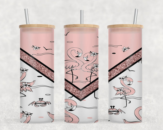 Vee Flamingo-10619 - glass can
