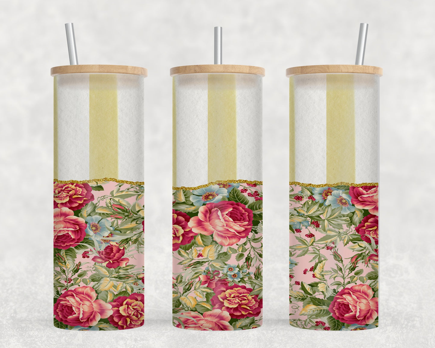 Vintage Rose - glass can