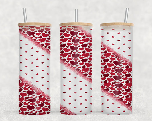 Stripe Hearts - glass can
