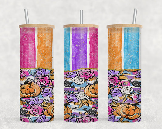 Pumpkin Stripe - glass can
