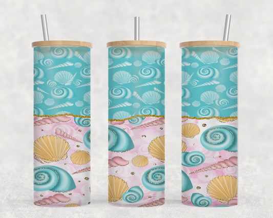 Sea Shells - glass can