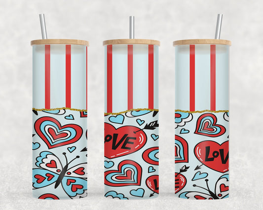 Heart Love Lines-10586 - glass can