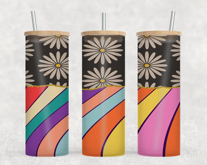 Retro Daisy - glass can