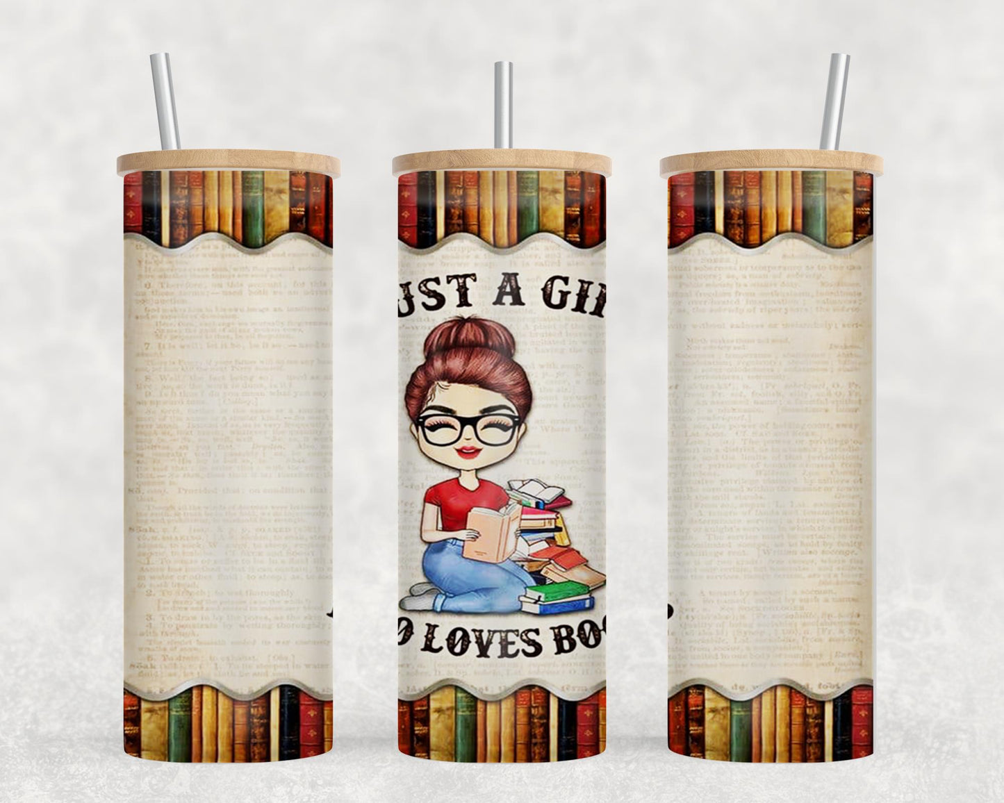 Just a Girl Who Loves Books-10543 - glass can