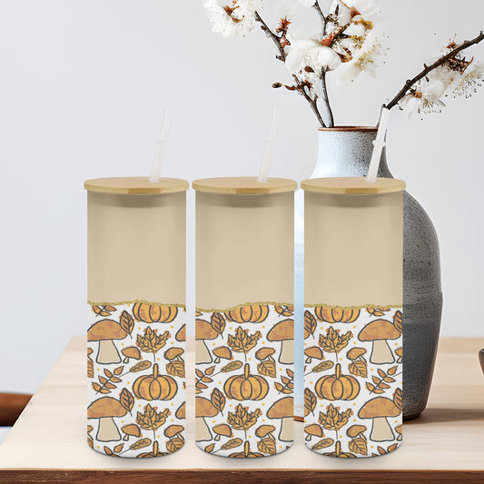 Fall Pumpkin Tan-10571 - glass can