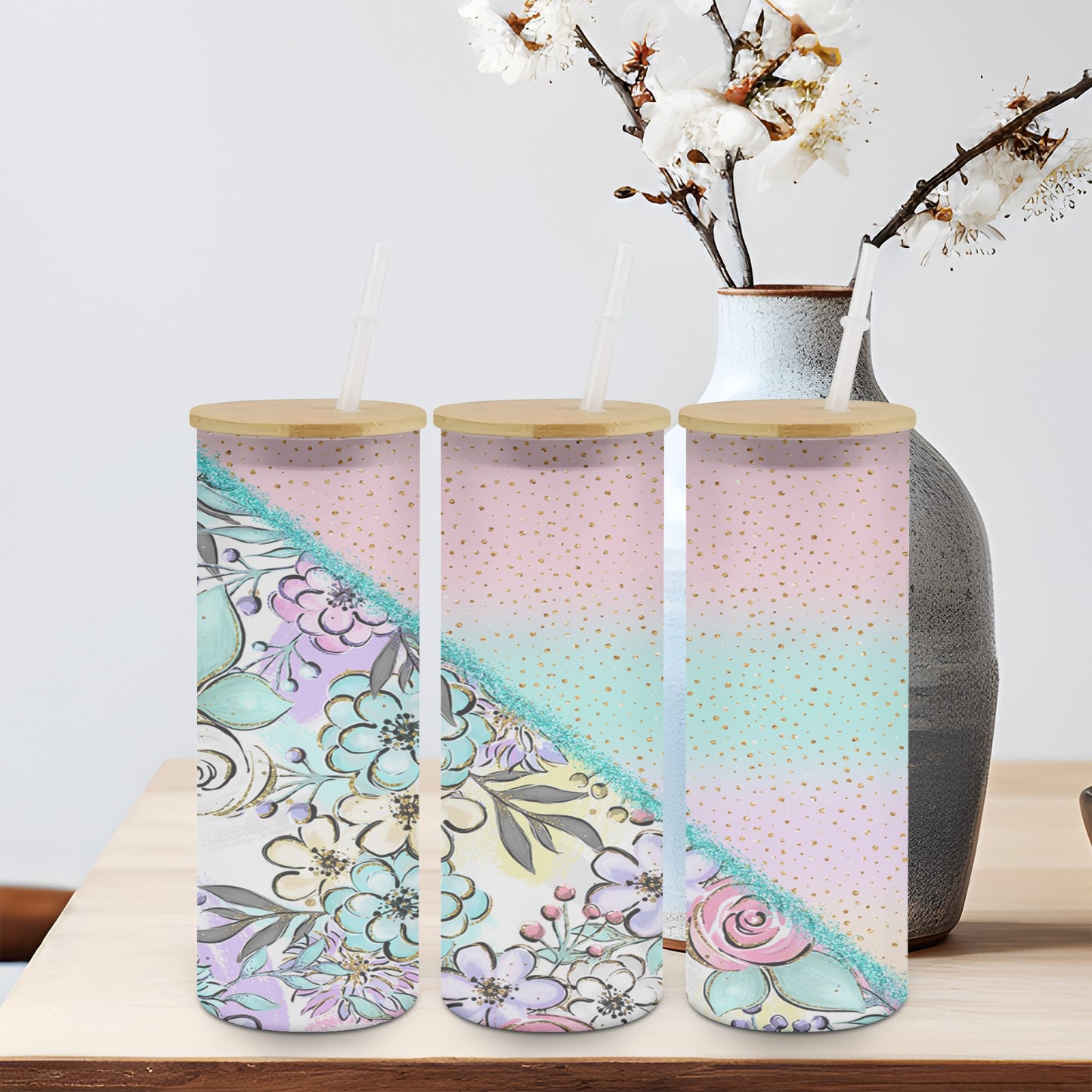 Flower Split-10580 - glass can