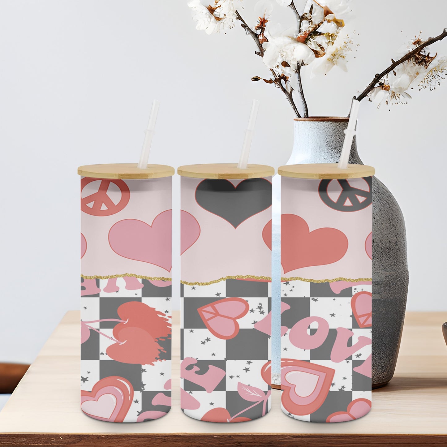 Retro Love - glass can