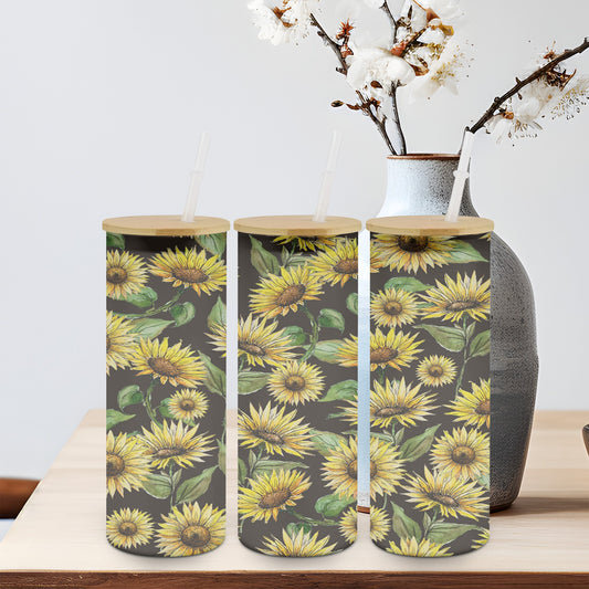 Sunflowers - glass can