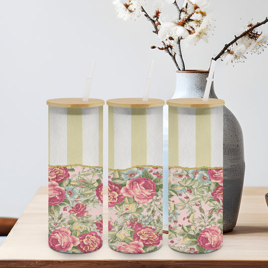 Vintage Rose - glass can