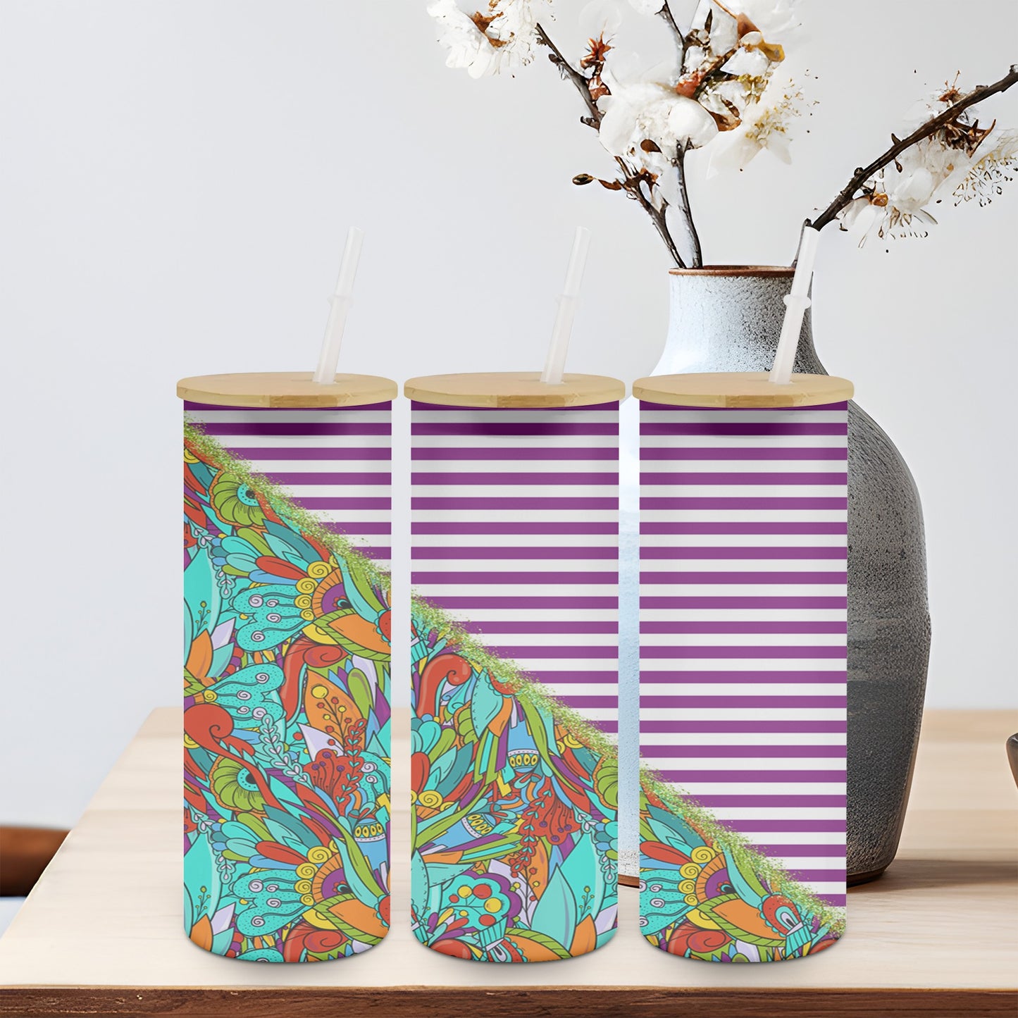 Abstract Flow Split-10553 - glass can