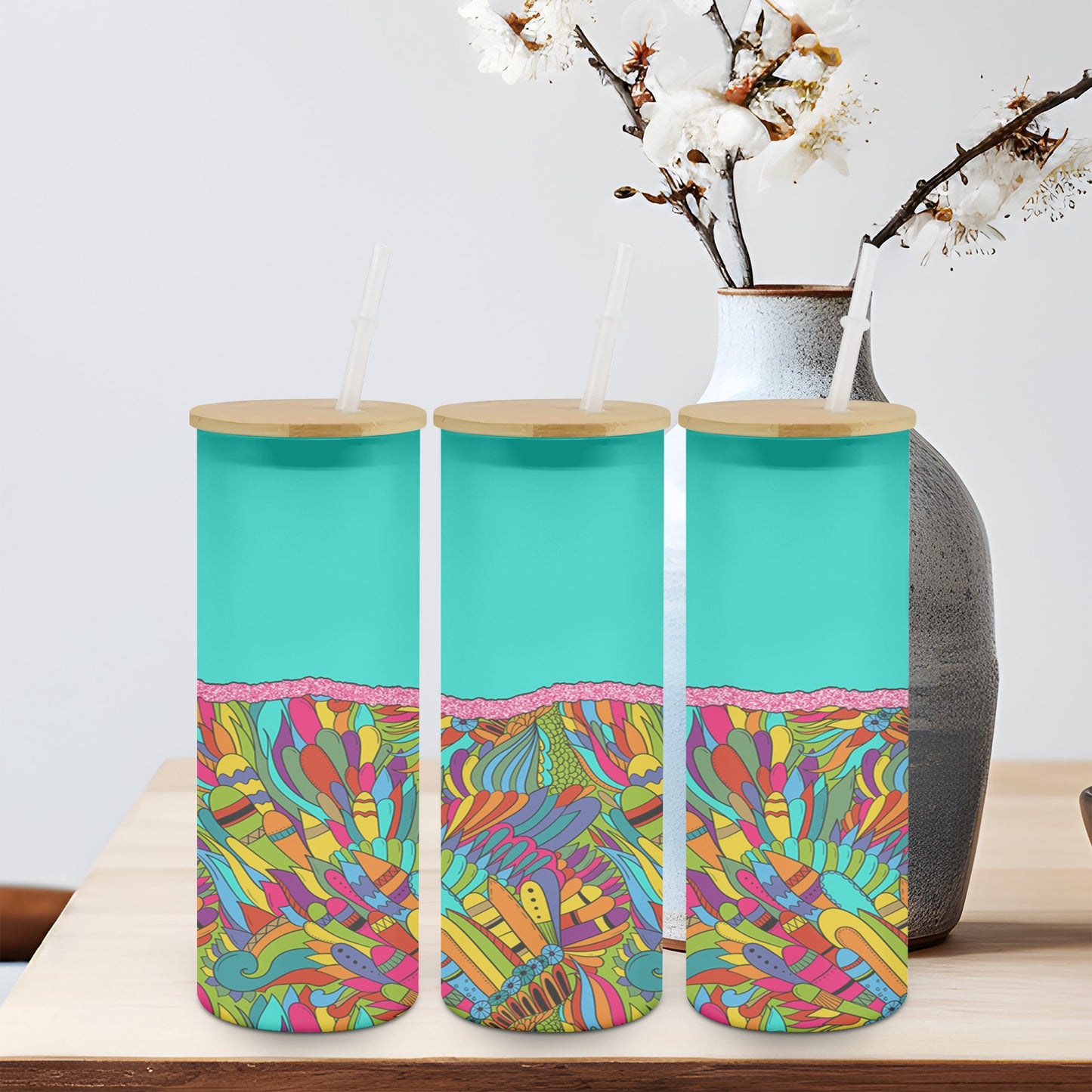 Abstract Bright Sky-10552 - glass can