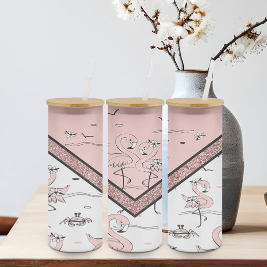 Vee Flamingo-10619 - glass can