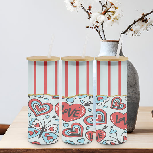 Heart Love Lines-10586 - glass can