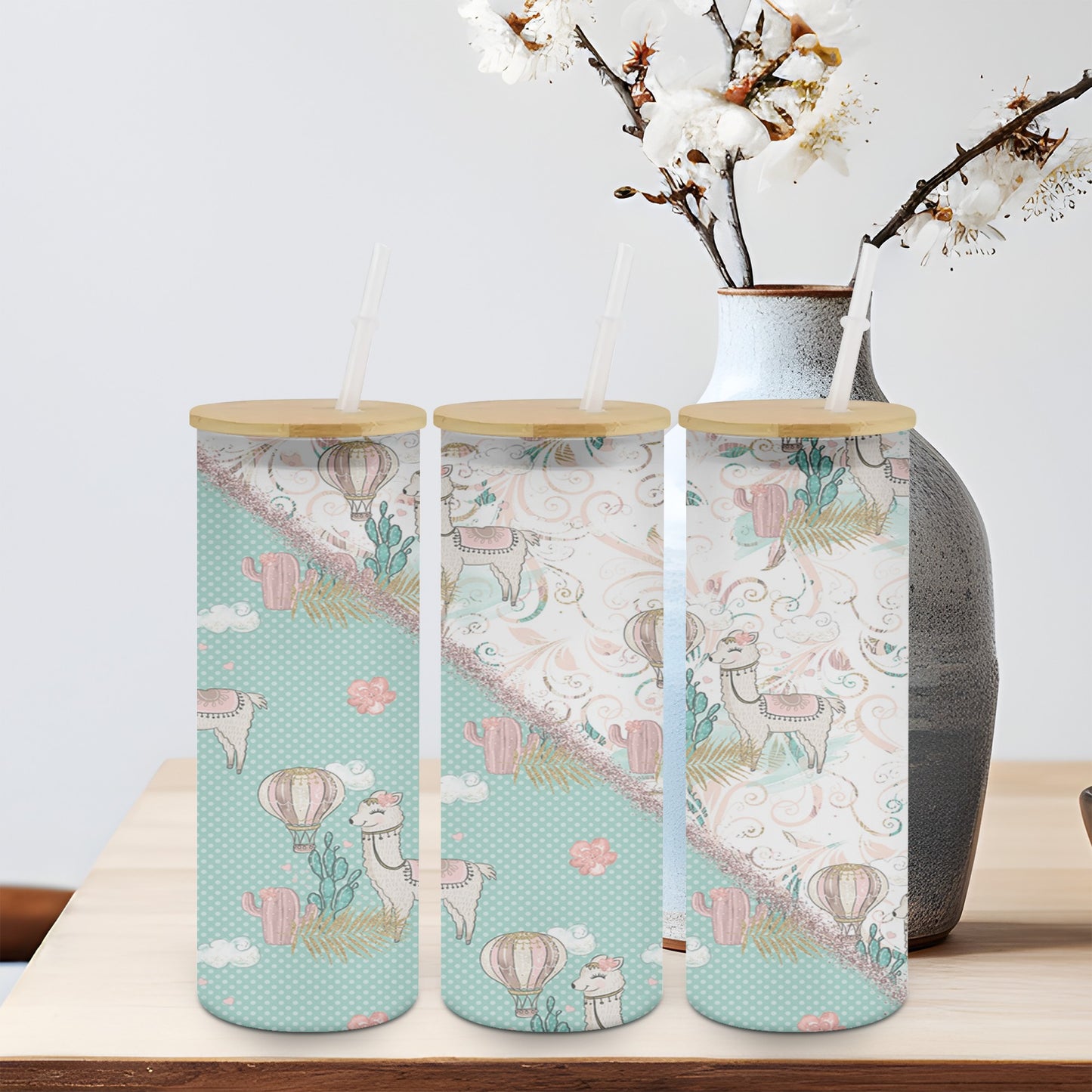 Llama Split-10590 - glass can