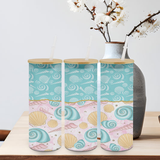 Sea Shells - glass can