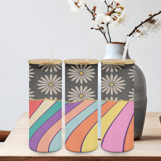 Retro Daisy - glass can