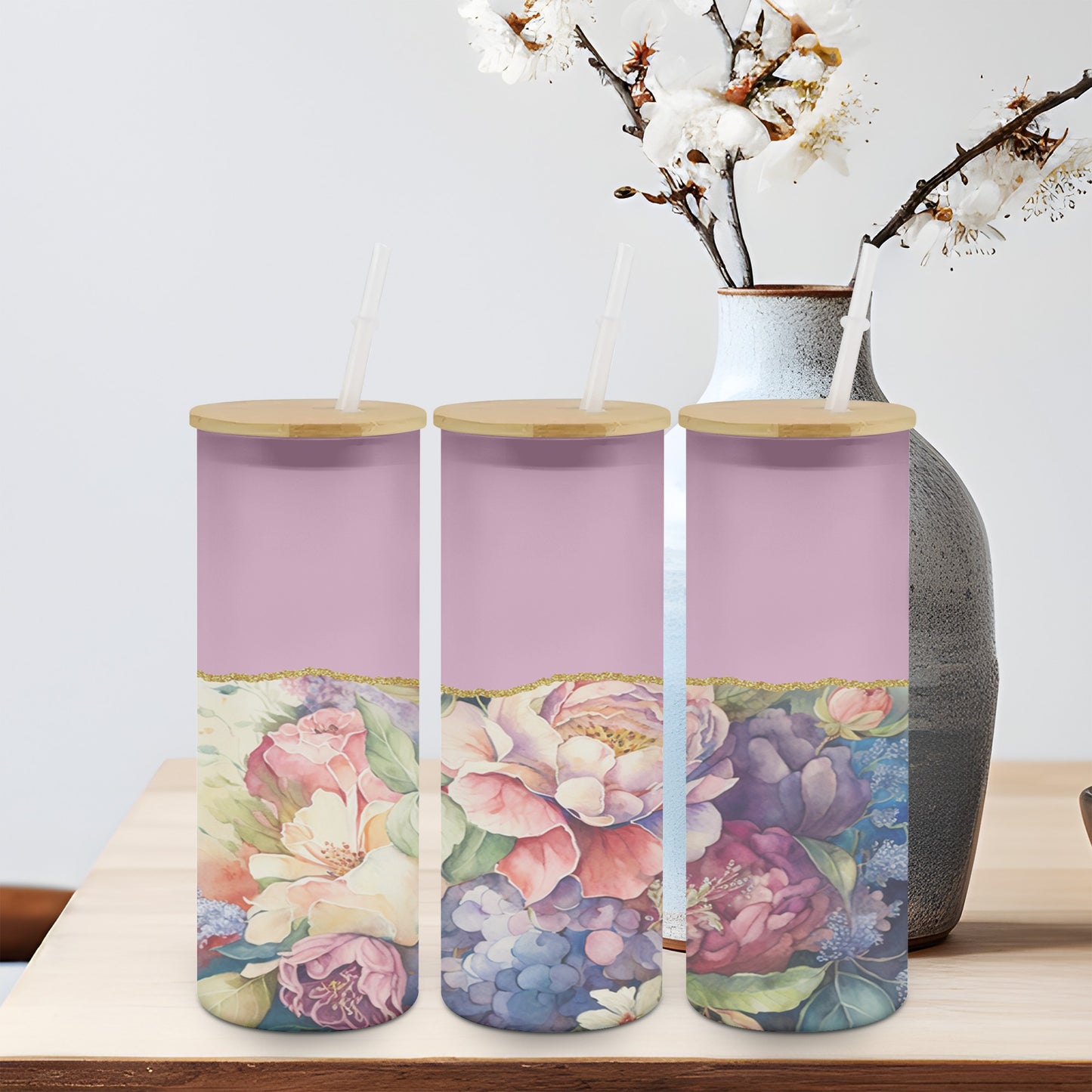 Yore Floral-10624 - glass can