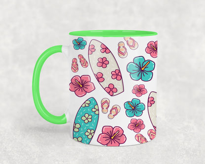 Surfboards Flip Flops Hibiscos-10691 - mugs