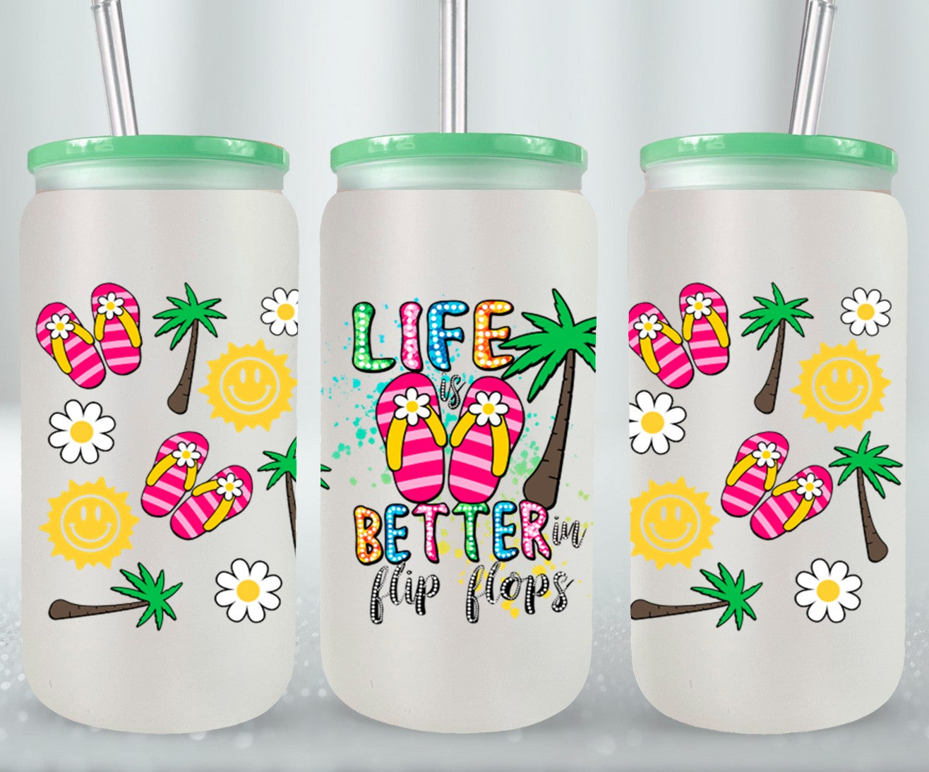 Life Better in Flip Flops-10664 - glass can