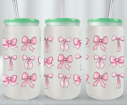 Pink Bow-9993 - glass can
