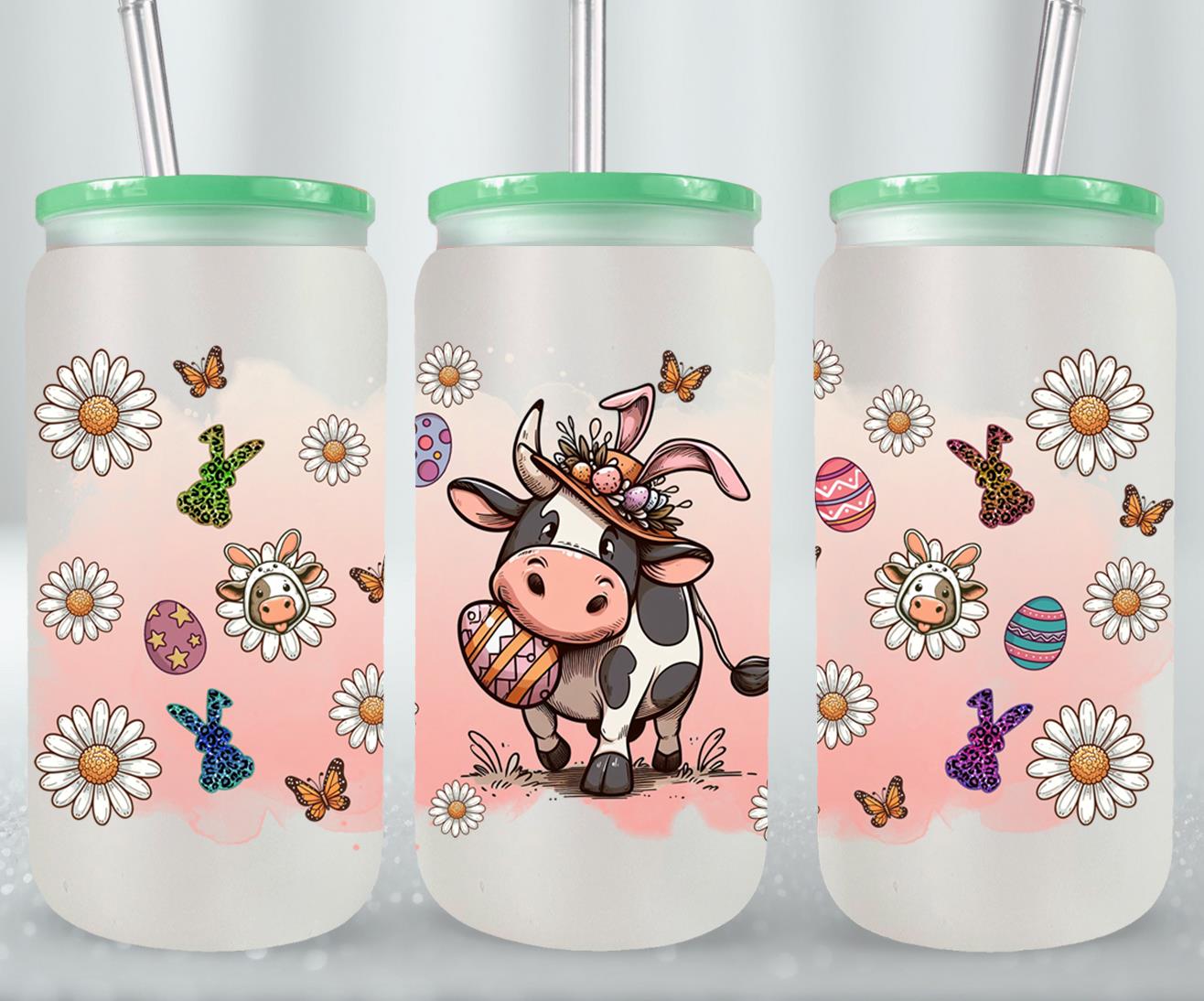 Cow Easter Day-10291 - glass can