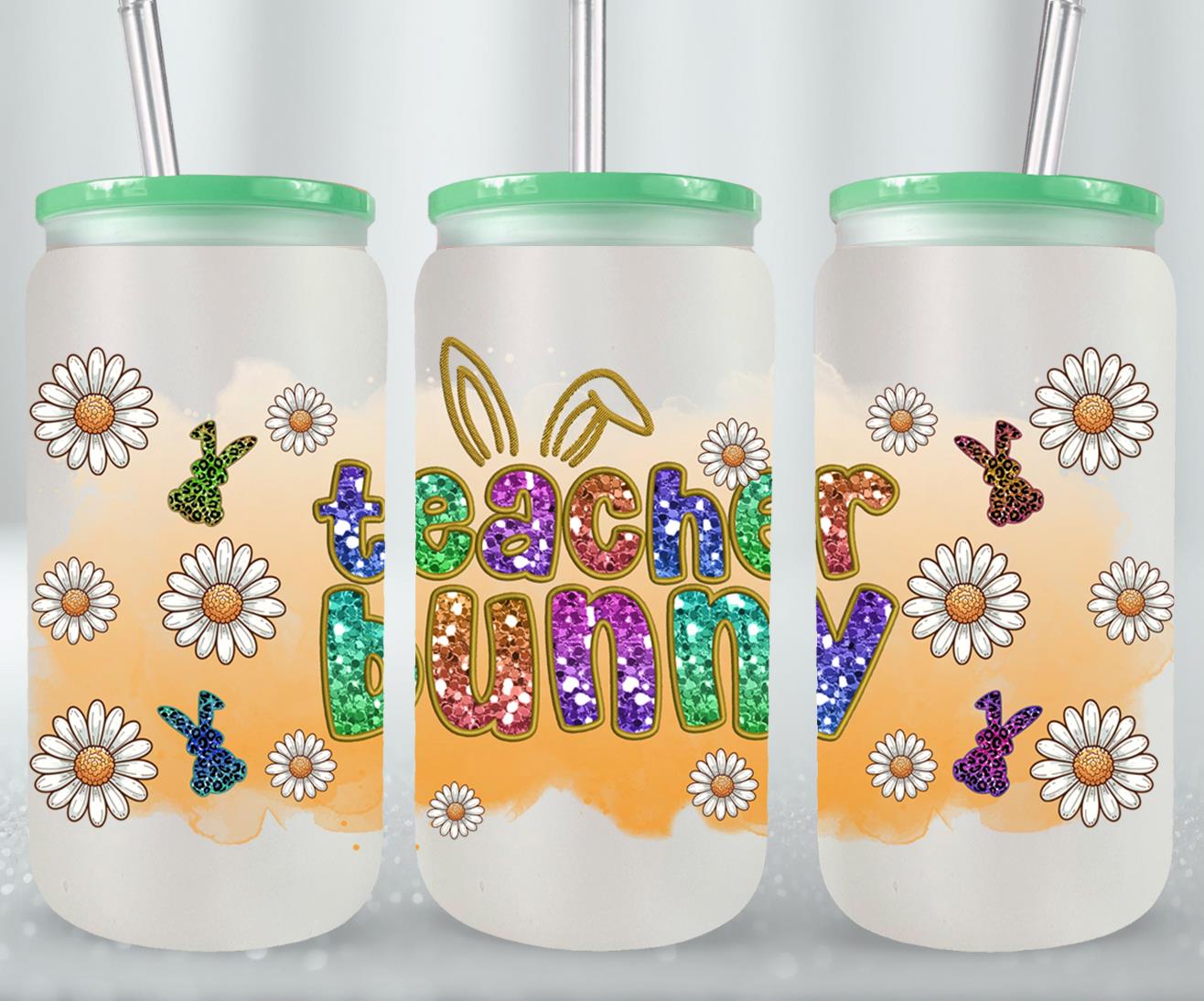 Teacher Bunny-10450 - glass can