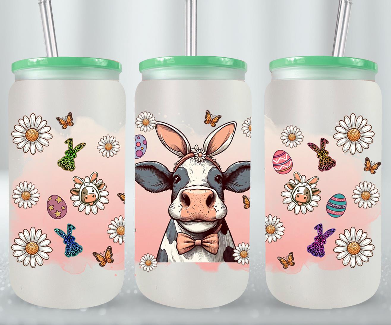 Cow Easter Day-10307 - glass can