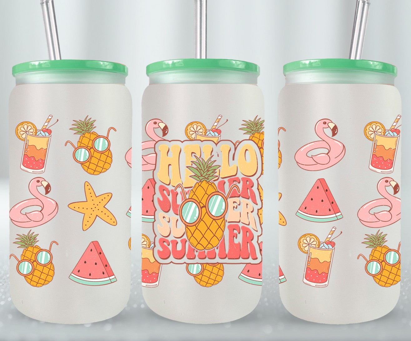 Hello Summer 2-10640 - glass can