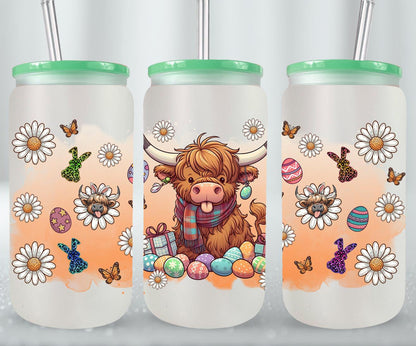 Highland Cow Easter-10374 - glass can