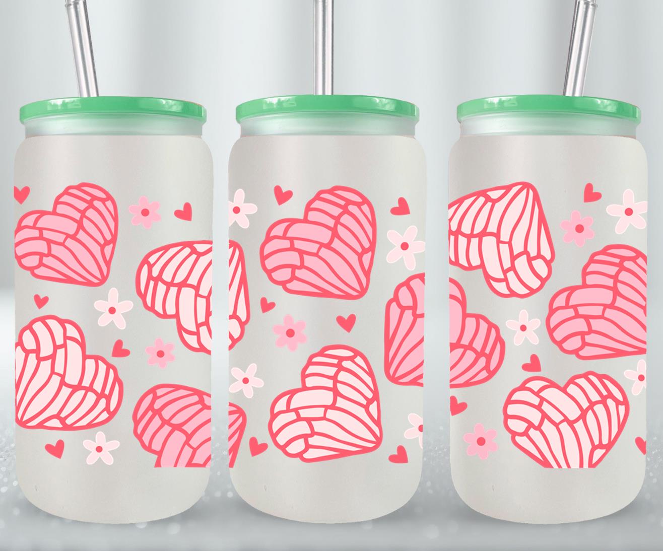 Concha Heart-10098 - glass can
