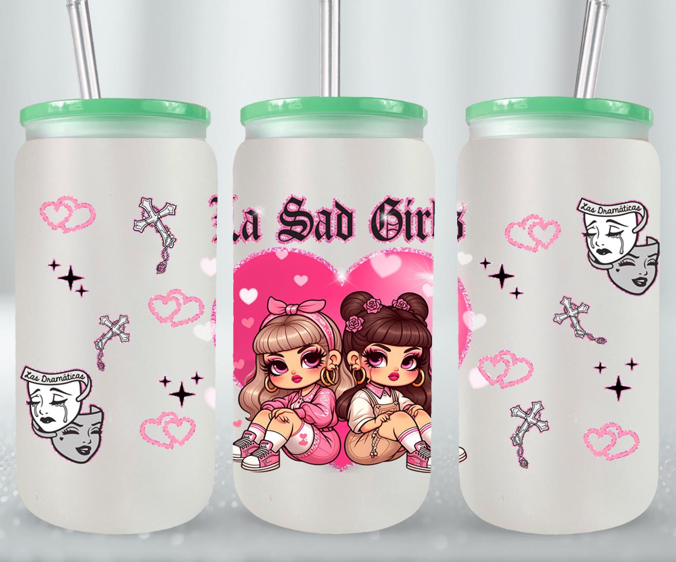 Las Sad Girl-10144 - glass can