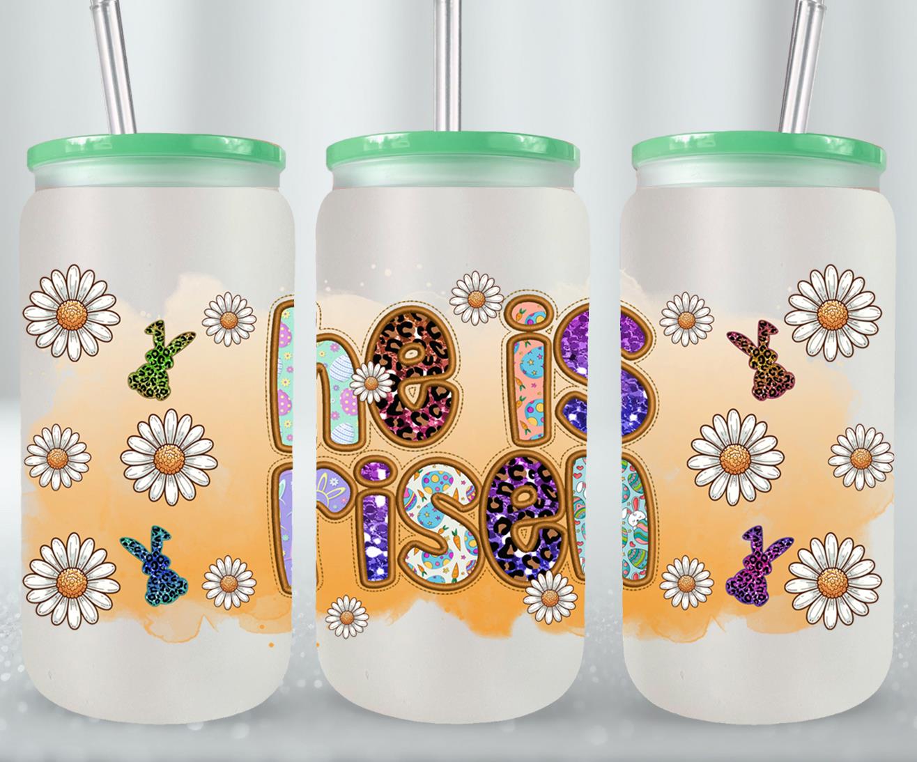 He is Risen-10365 - glass can