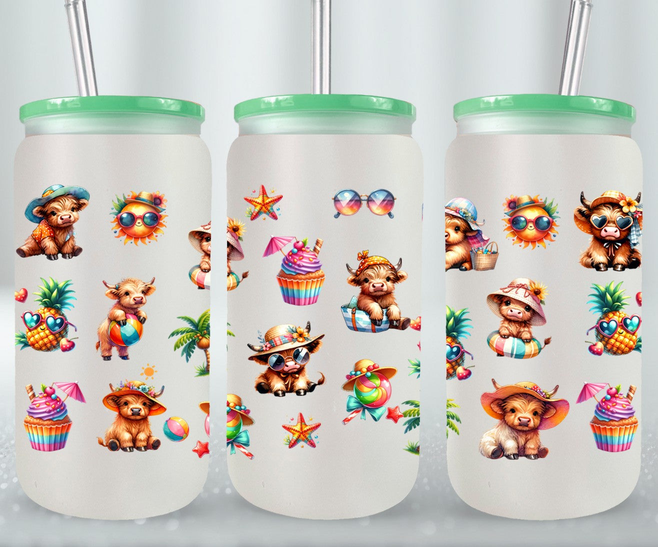 Highland Cow Beach Summer-10642 - glass can